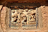 Old Bagan Myanmar. The Mingala Zedi. Well-preserved glazed Jataka plaques. 